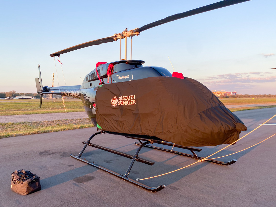 Bell 206L Longranger Bubble Cover, Custom black Sunbrella